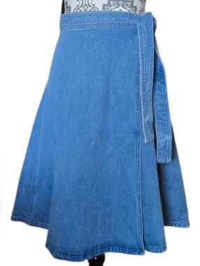 Kate Spade Denim Wrap Midi Skirt Size 0